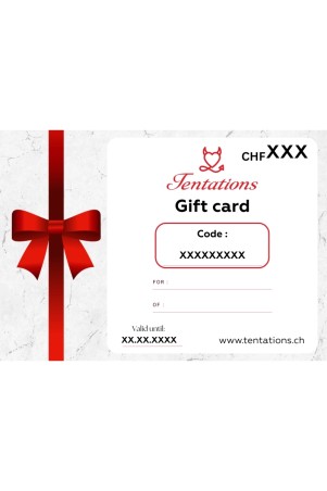 Tentations gift card in English – English version