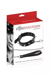 Collare BDSM con punte & guinzaglio Fetish Tentation – Chic SM 2
