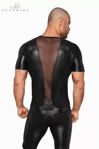 T-shirt wetlook e rete H056 2