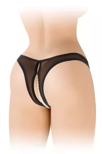 Open thong with beads Sophie - black 2