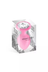 Plug gioiello in silicone rosa L 2