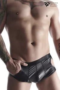Shorty open black wetlook 2