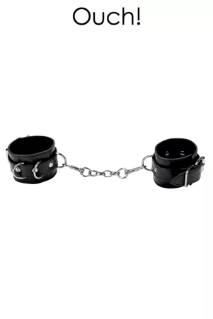 Premium schwarz Leder Handschellen