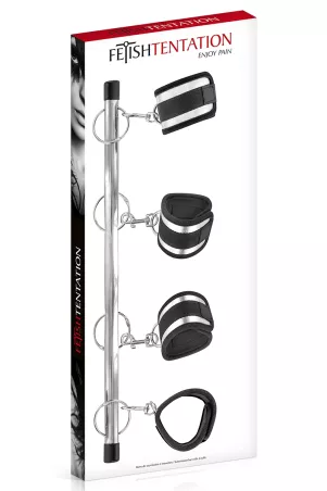 Fetish Tentation Submission Bar – 4 Adjustable Metal Cuffs