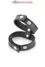 Double Faux-Leather Cockring Black | Fetish Tentation