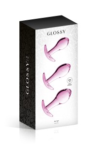 Set 3 plugs anal en verre Glossy Toys n° 17 Pink 2