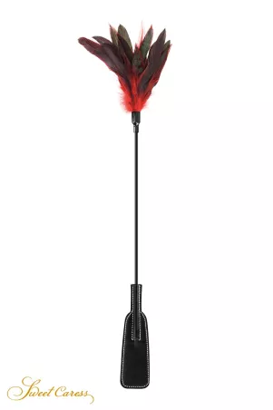 Tapette à plumes rouges et noires - Sweet caress