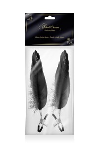 Nippelklemmen mit schwarzen Federn 2