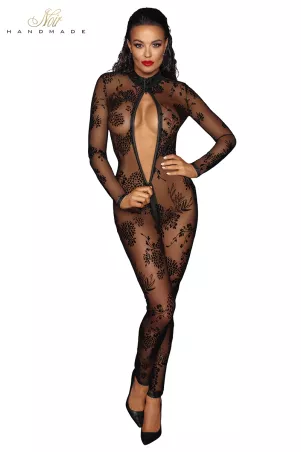 Ganzkörperanzug aus beflocktem Tüll F237