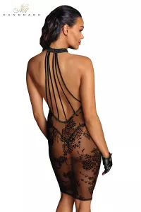 Transparentes halblanges Kleid aus Tüll F240 2