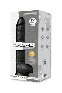 Gode XXL double densité Noir 38 x 7 cm - SilexD 2