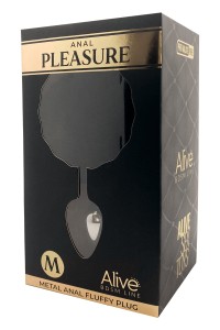 Plug métal Fluffy M noir - Alive 2