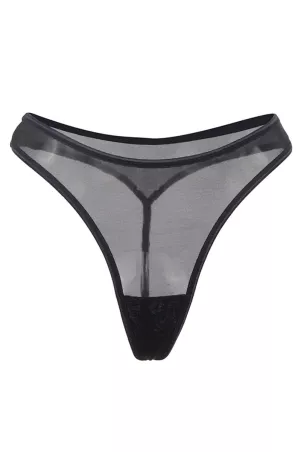 Porte-jarretelles noir et string