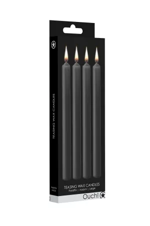 4 black SM candles Large