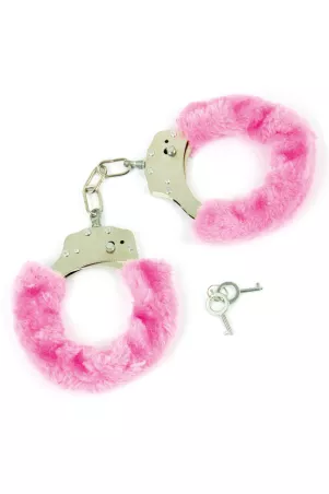 Handschellen aus rosa Fell