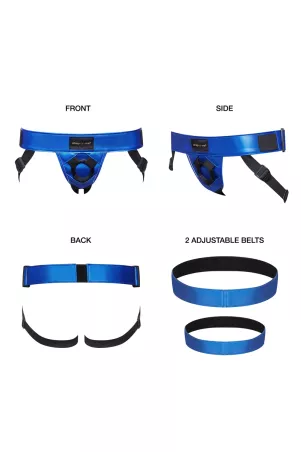 Harnais Curious bleu métallique - Strap On Me