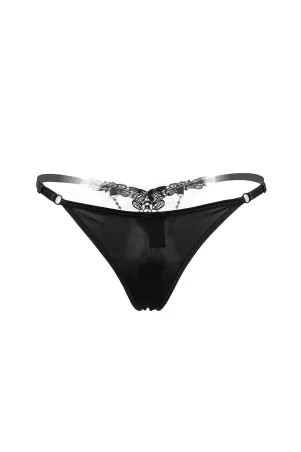 String open to black strass