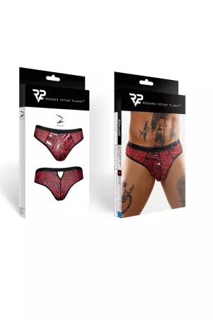 Slip type brésilien zébré rouge et noir - Regnes