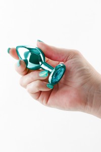 Green chromed aluminium jewelry plug M 2