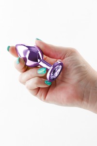 Plug bijou aluminium chromé violet M 2