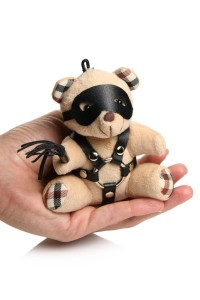 Teddy Bear BDSM keychain with flogger 2
